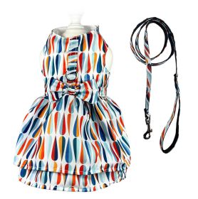 Chic Raindrop Harness Dress with Matching Leash - L