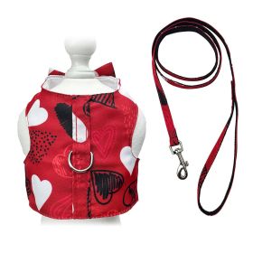 Abstract Hearts Harness Vest with Matching Leash - XS