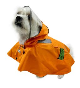 Clear View Poncho Raincoat with Reflective Stripes - S