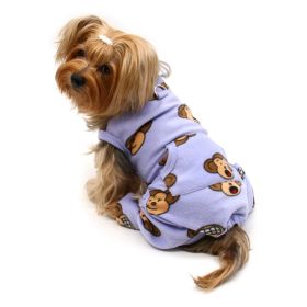 Silly Monkey Front Sleeveless Fleec Pajamas - Lavender - M
