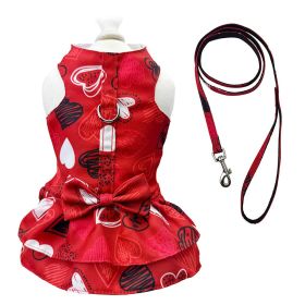 Abstract Hearts Harness Dress with Matching Leash (size: XL)