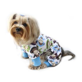 Ultra Soft Plush Minky Monkey Pajamas (size: XL)