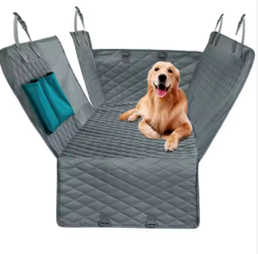 Pet Car Seat Cover Waterproof Durable Pet Hammock Car Rear Seat Cover (Option: Gray-L)