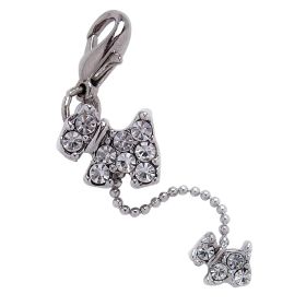 Dog and Puppy Charm (Option: Clear Rhinestones)