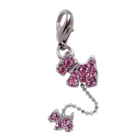 Dog and Puppy Charm (Option: Pink Rhinestones)