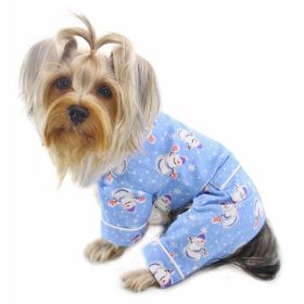 Snowman & Snowflake Flannel Pajamas with 2 Pockets (size: S)