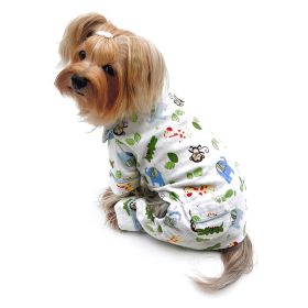 Zoo Animals Flannel Pajamas with 2 Pockets (size: S)
