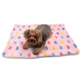 Ultra Plush Colorful Hearts Blanket (Color: Pink, size: L)