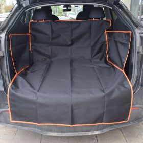 Dog Car Mat Pet Car Mats Trunk Rear Seat (Option: Black With Orange Edge Style-185x105x38cm)