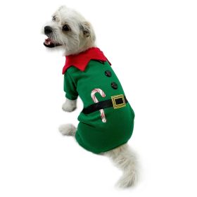 Shimmery Candy Cane Elf Bodysuit (size: M)