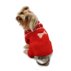 Candy Cane Bone Holiday Sweater Bodysuit (size: M)